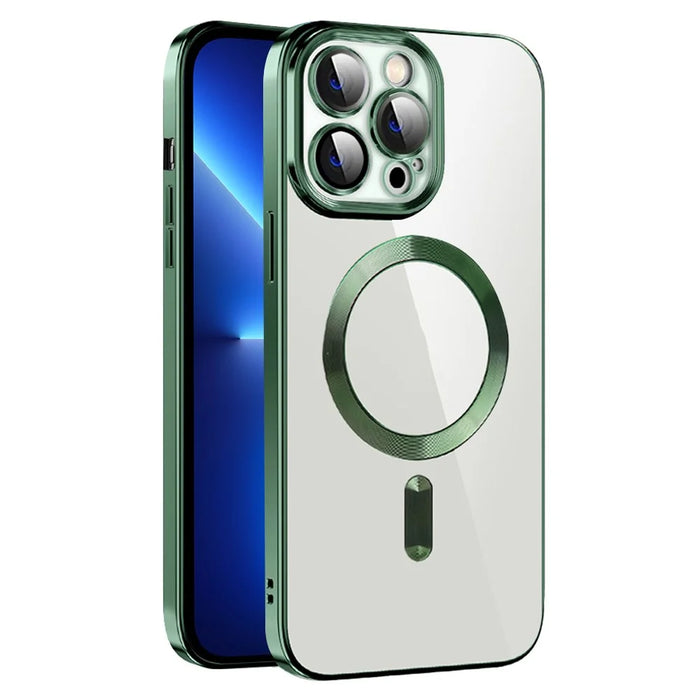 Phone Case for iPhone 13 Pro Max 6.7 inch Compatible with MagSafe CD Texture TPU Cover - Green - 1