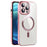 Electroplating Magnetic Case for iPhone 12 Pro 6.1 inch TPU Phone Case with CD Texture - Pink - 1