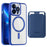 CD Texture Phone Cover for iPhone 13 Pro 6.1 inch TPU + PC Case Compatible with MagSafe with Card Bag - Sapphire - 1