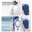 CD Texture Phone Cover for iPhone 13 Pro 6.1 inch TPU + PC Case Compatible with MagSafe with Card Bag - Sapphire - 7