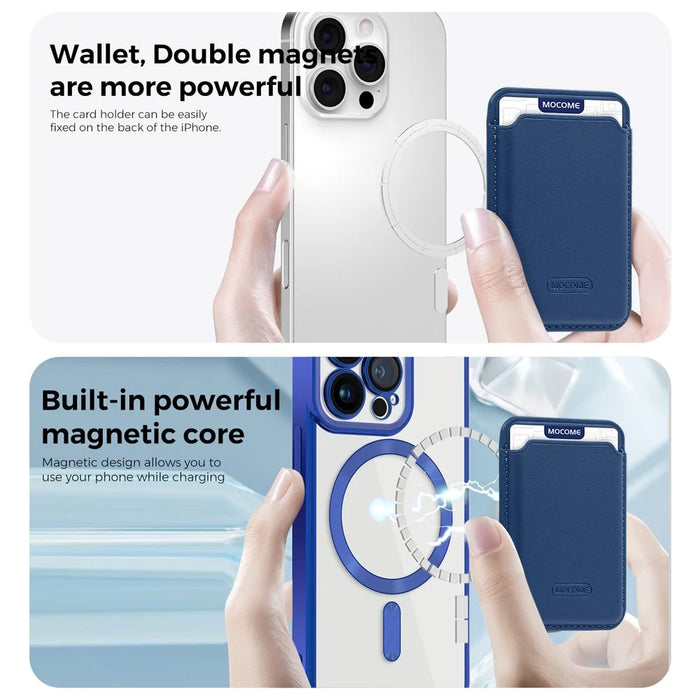 CD Texture Phone Cover for iPhone 13 Pro 6.1 inch TPU + PC Case Compatible with MagSafe with Card Bag - Sapphire - 7