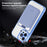 Magnetic Case for iPhone 12 Pro Max 6.7 inch Shockproof Phone Cover TPU + PC Case with Card Bag - Blue - 4