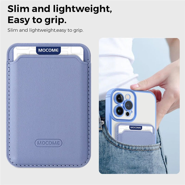 Magnetic Case for iPhone 12 Pro Max 6.7 inch Shockproof Phone Cover TPU + PC Case with Card Bag - Blue - 6