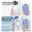 Magnetic Case for iPhone 12 Pro Max 6.7 inch Shockproof Phone Cover TPU + PC Case with Card Bag - Blue - 7