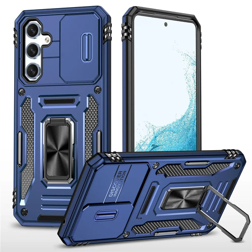 Armor Series Phone Case for Samsung Galaxy A54 5G , PC + TPU Shockproof Phone Cover Kickstand - Blue - 1