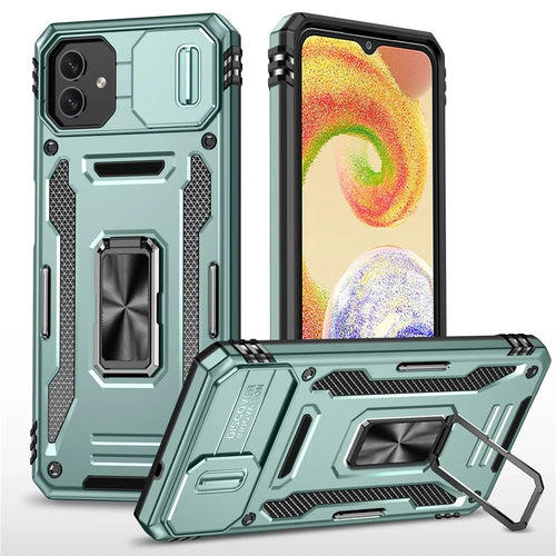 Shockproof Phone Case for Samsung Galaxy A04 4G (164.4 x 76.3 x 9.1 mm) / M13 5G , Armor Series PC + TPU Cover Kickstand - Green - 1