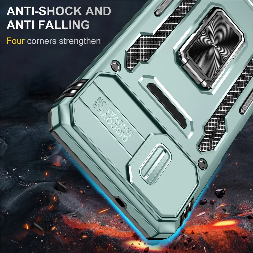 Shockproof Phone Case for Samsung Galaxy A04 4G (164.4 x 76.3 x 9.1 mm) / M13 5G , Armor Series PC + TPU Cover Kickstand - Green - 2