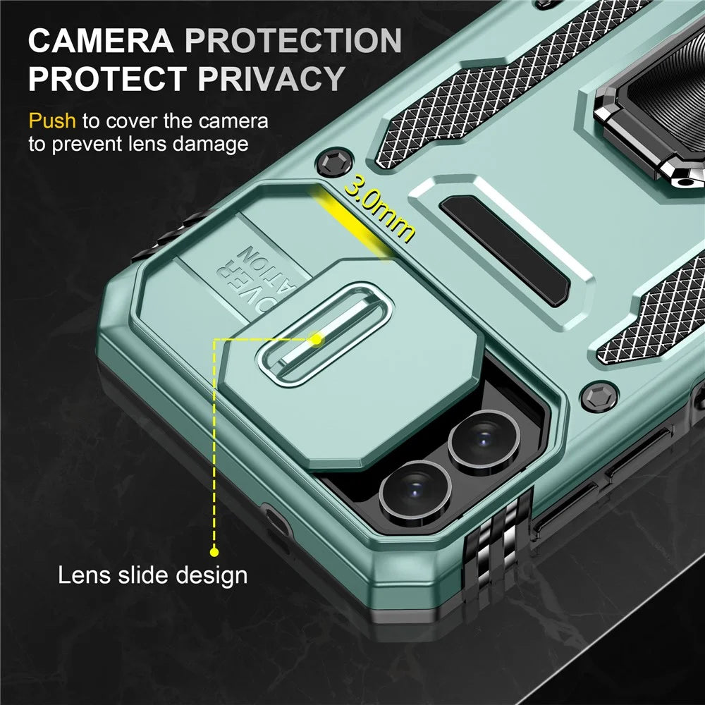 Shockproof Phone Case for Samsung Galaxy A04 4G (164.4 x 76.3 x 9.1 mm) / M13 5G , Armor Series PC + TPU Cover Kickstand - Green - 5
