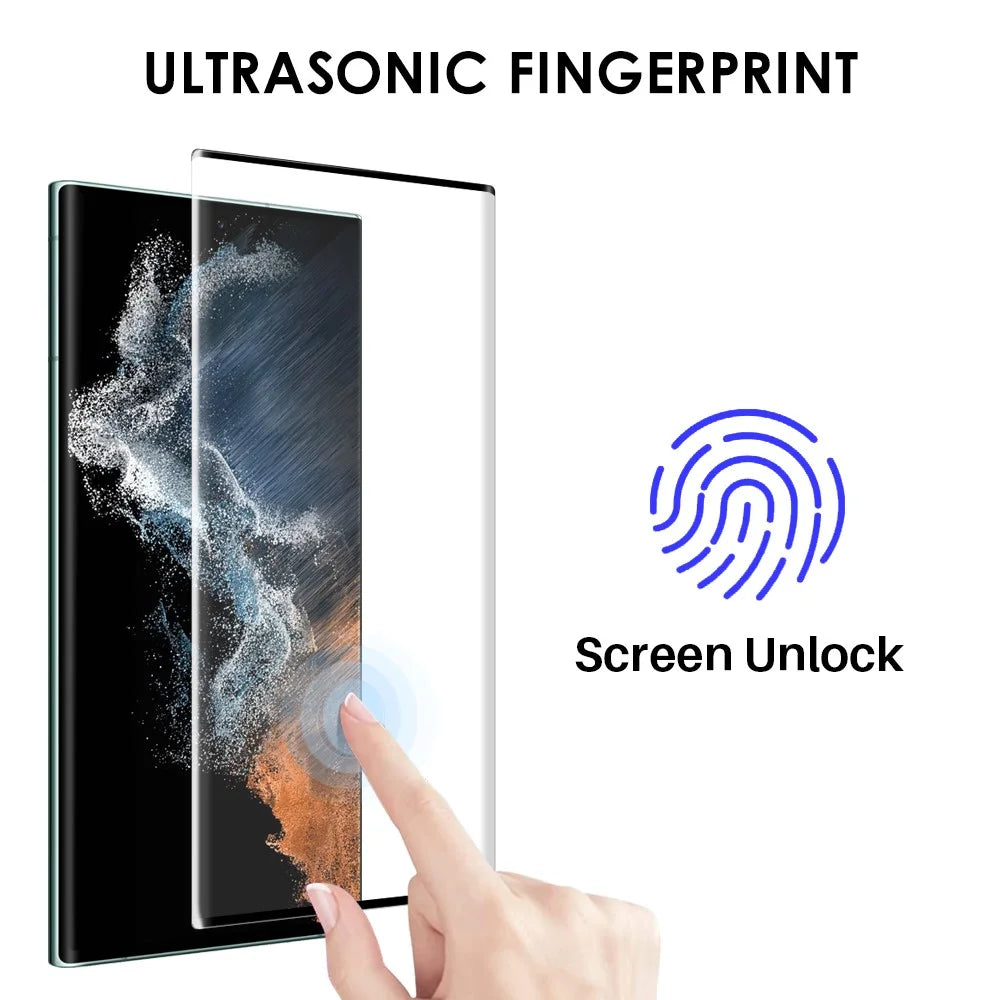 NORTHJO For Samsung Galaxy S22 Ultra 5G Phone Case TPU Cover + 3D Curved Tempered Glass Screen Protector - 3