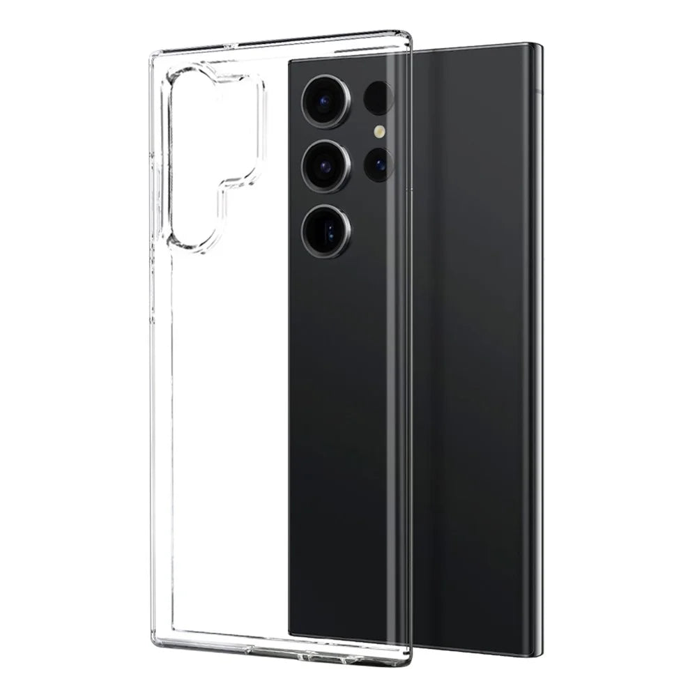 NORTHJO For Samsung Galaxy S23 Ultra TPU Case Clear Phone Cover + 3D Curved Tempered Glass Screen Protector - 2