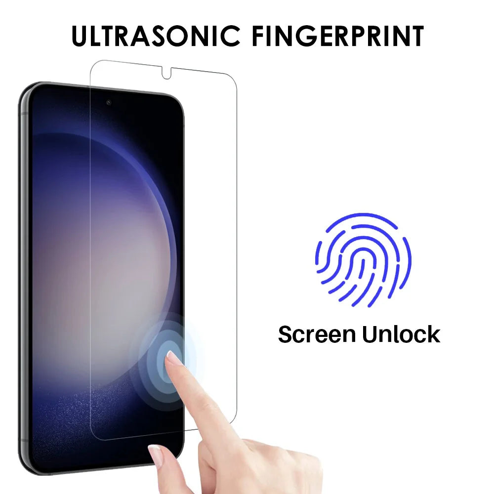 NORTHJO For Samsung Galaxy S23+ TPU Case Phone Cover+Tempered Glass Film+Camera Lens Protector (Support Fingerprint Unlock) - 4