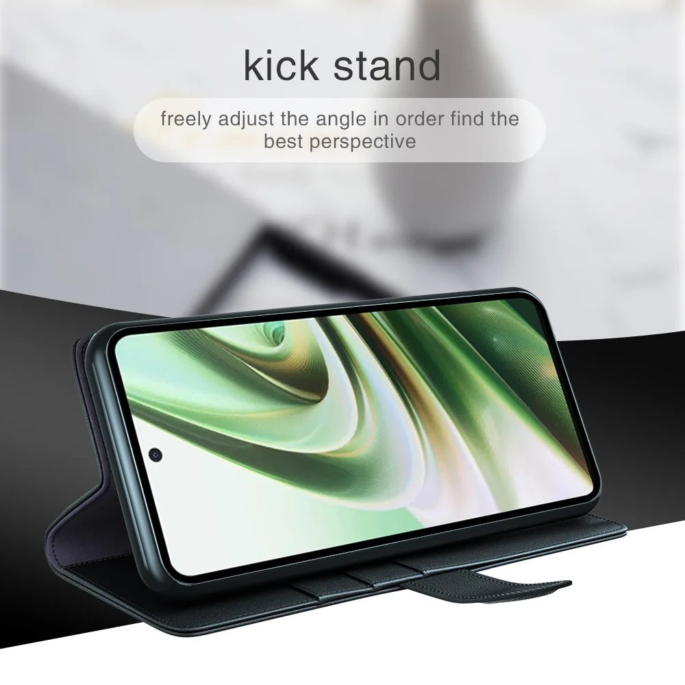 For OnePlus Nord CE 3 Lite 5G / Nord N30 5G Case Genuine Split Leather Phone Cover with Wallet Stand - Brown - 7