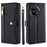 For OnePlus Ace 2 5G / 11R 5G Wallet Phone Case PU Leather Card Slots Zipper Pocket Stand Cover with Straps - Black - 1