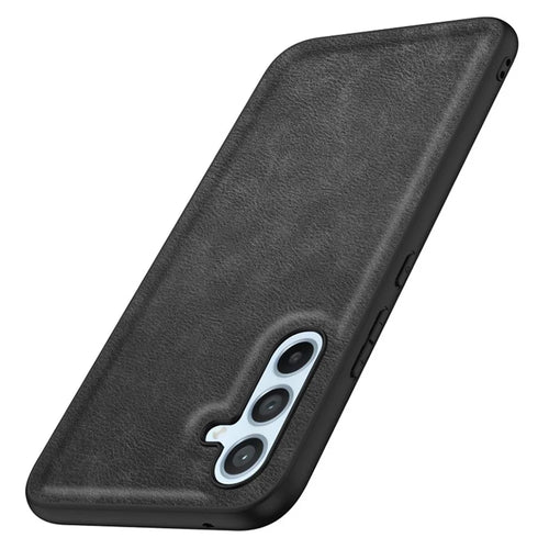 For Samsung Galaxy A54 5G Retro Texture Phone Case PU Leather Coated TPU Phone Cover - Black - 1