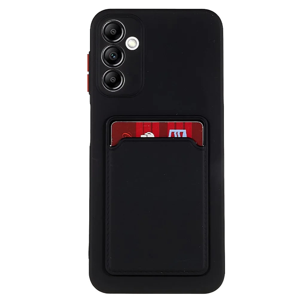 For Samsung Galaxy A14 5G / 4G Soft TPU Phone Case Drop-proof Back Cover with Card Slot - Black - 1