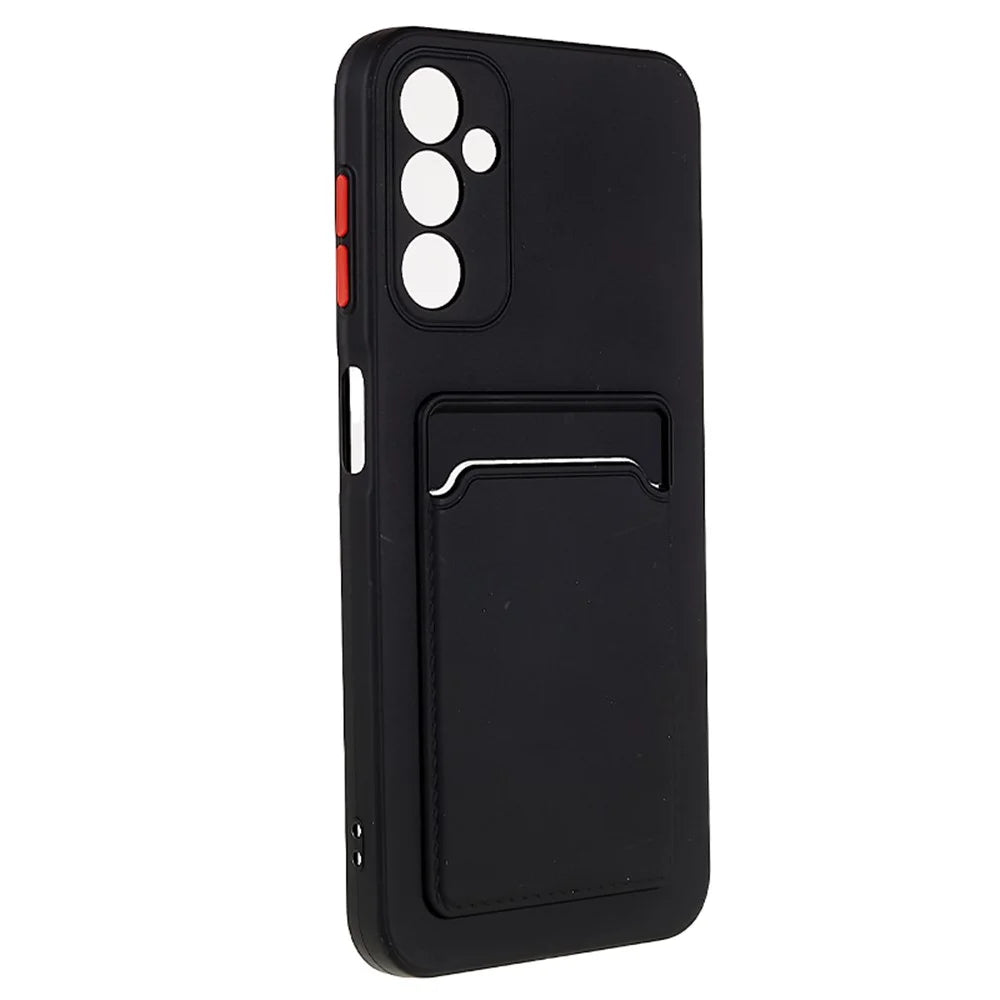 For Samsung Galaxy A14 5G / 4G Soft TPU Phone Case Drop-proof Back Cover with Card Slot - Black - 3