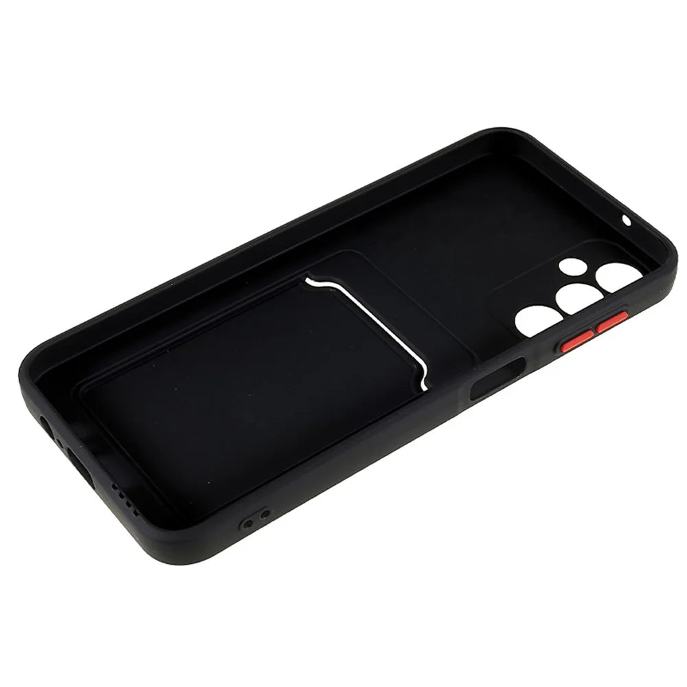 For Samsung Galaxy A14 5G / 4G Soft TPU Phone Case Drop-proof Back Cover with Card Slot - Black - 4
