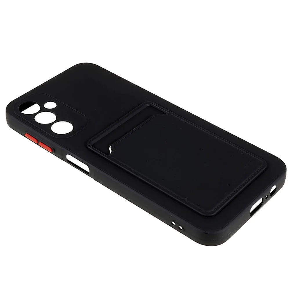 For Samsung Galaxy A14 5G / 4G Soft TPU Phone Case Drop-proof Back Cover with Card Slot - Black - 5
