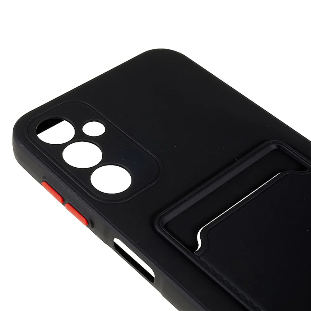 For Samsung Galaxy A14 5G / 4G Soft TPU Phone Case Drop-proof Back Cover with Card Slot - Black - 6