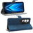 For TECNO Pova 4 Pro 4G LG8n Wallet Phone Case RFID Blocking Leather Stand Phone Cover with Strap - Blue - 3