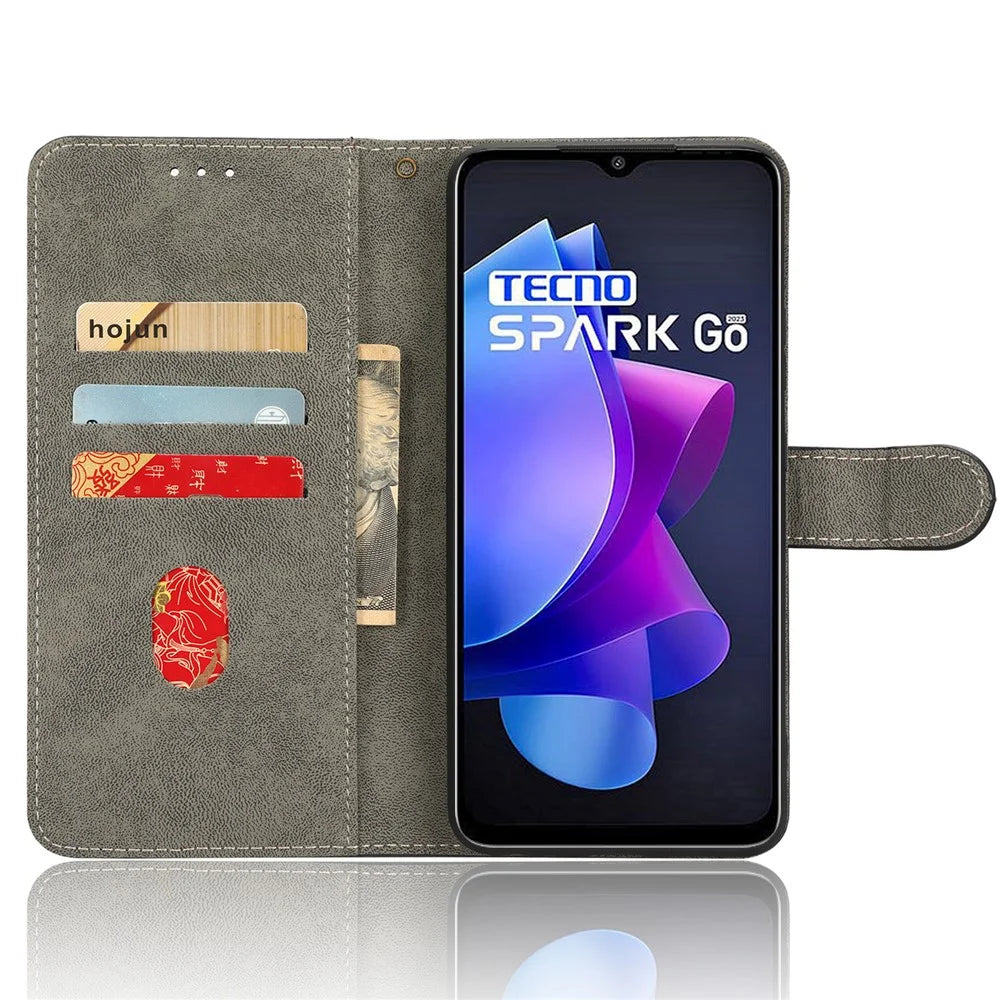 For TECNO Spark Go 2023 4G / Pop 7 / Pop 7 Pro / BF7 / Infinix Smart 7 / X6515 RFID Blocking Leather Case Wallet Stand with Strap - Brown - 2