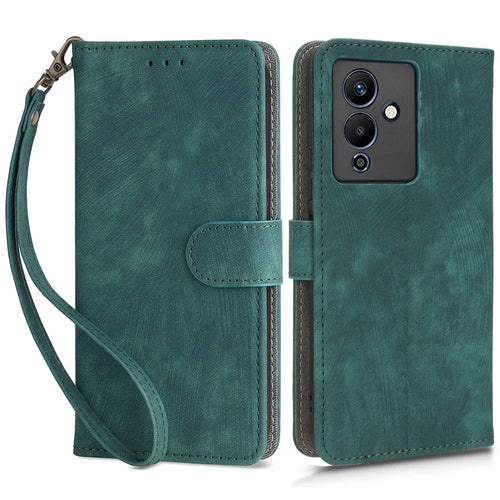 For Infinix Note 12 5G / Note 12 Pro 5G X671 Phone Case PU Leather RFID Blocking Wallet Stand Cover with Strap - Green - 1