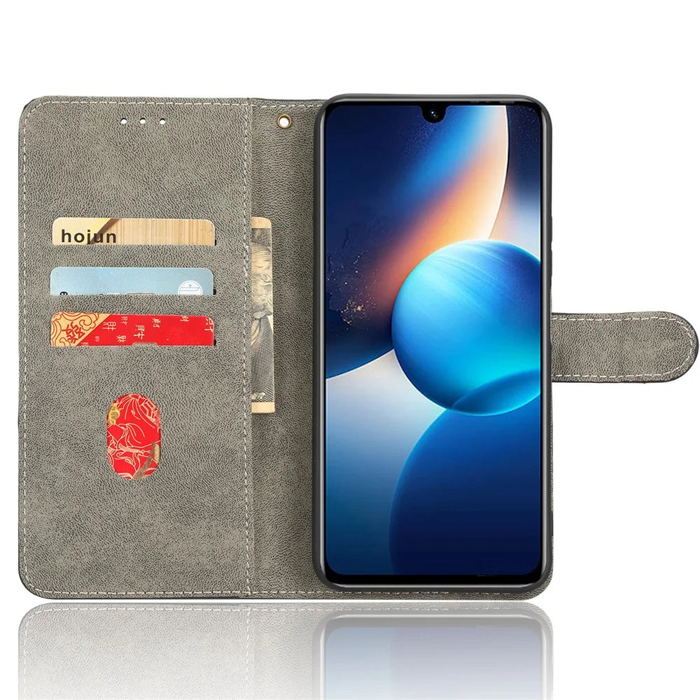 For Infinix Zero 20 4G X6821 Phone Stand Case RFID Blocking PU Leather Wallet Cover with Strap - Black - 2