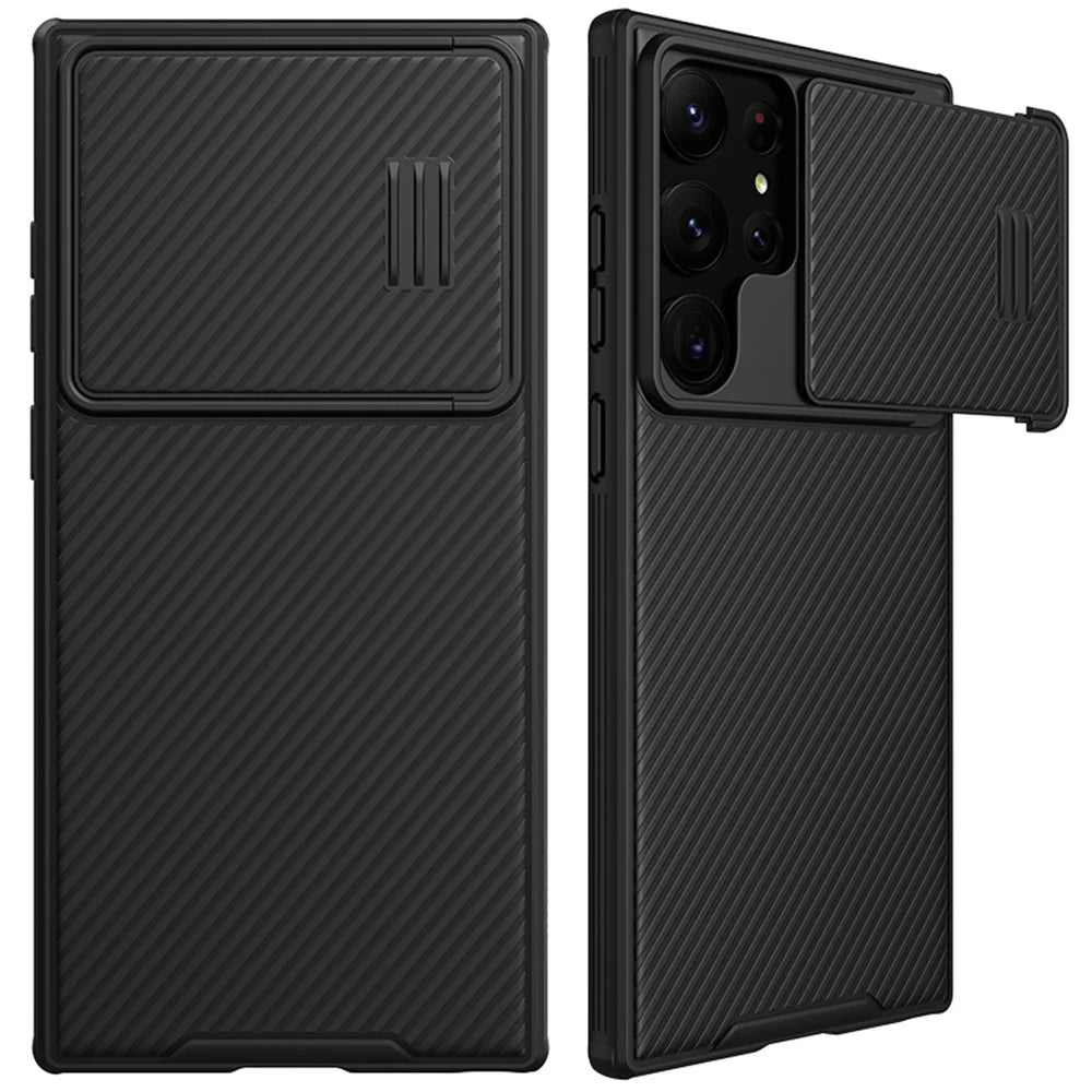 NILLKIN CamShield S Series for Samsung Galaxy S23 Ultra PC + TPU Phone Case Slide Lens Protection Drop-proof Cover - Black - 1