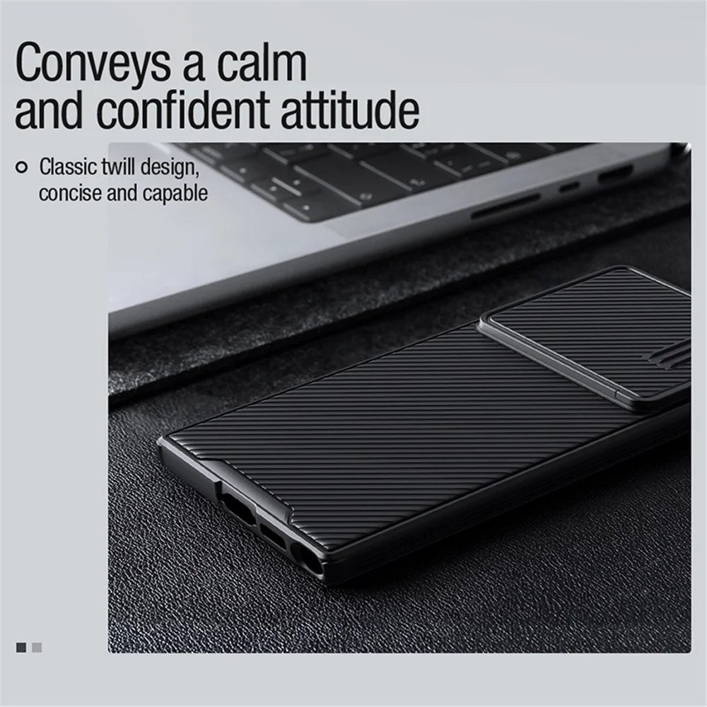 NILLKIN CamShield S Series for Samsung Galaxy S23 Ultra PC + TPU Phone Case Slide Lens Protection Drop-proof Cover - Black - 4