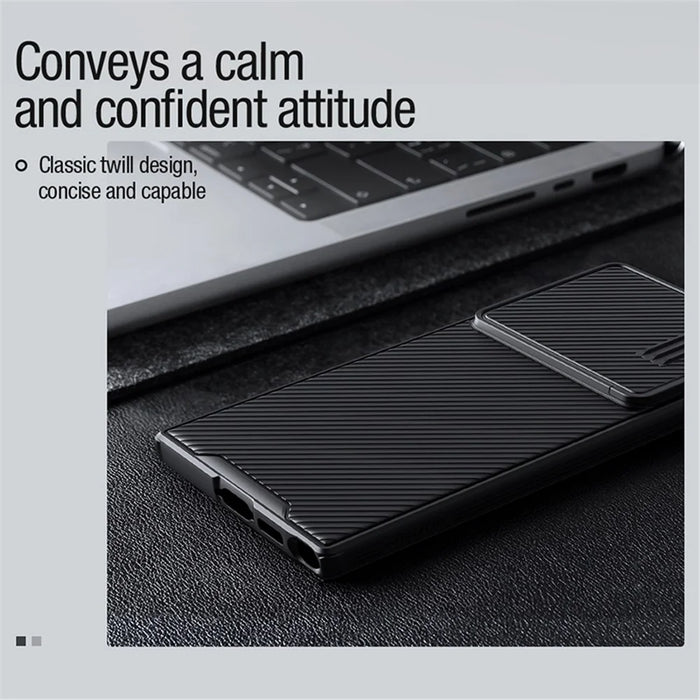 NILLKIN CamShield S Series for Samsung Galaxy S23 Ultra PC + TPU Phone Case Slide Lens Protection Drop-proof Cover - Black - 4