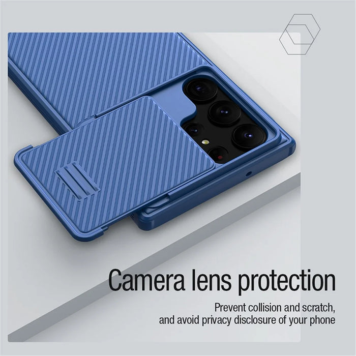 NILLKIN CamShield S Series for Samsung Galaxy S23 Ultra PC + TPU Phone Case Slide Lens Protection Drop-proof Cover - Black - 5