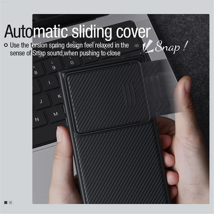 NILLKIN CamShield S Series for Samsung Galaxy S23 Ultra PC + TPU Phone Case Slide Lens Protection Drop-proof Cover - Black - 6