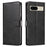 For Google Pixel 7 5G Square Clasp Phone Cover Scratch-resistant Flip Leather Phone Case with Stand Wallet - Black - 1