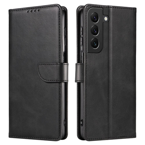 For Samsung Galaxy S23+ Anti-scratch Phone Cover Square Leather Mobile Phone Case with Stand Wallet - Black - 1