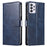 For Samsung Galaxy A53 5G Phone Wallet Case Stand Square Magnetic Clasp Leather Cover - Blue - 1