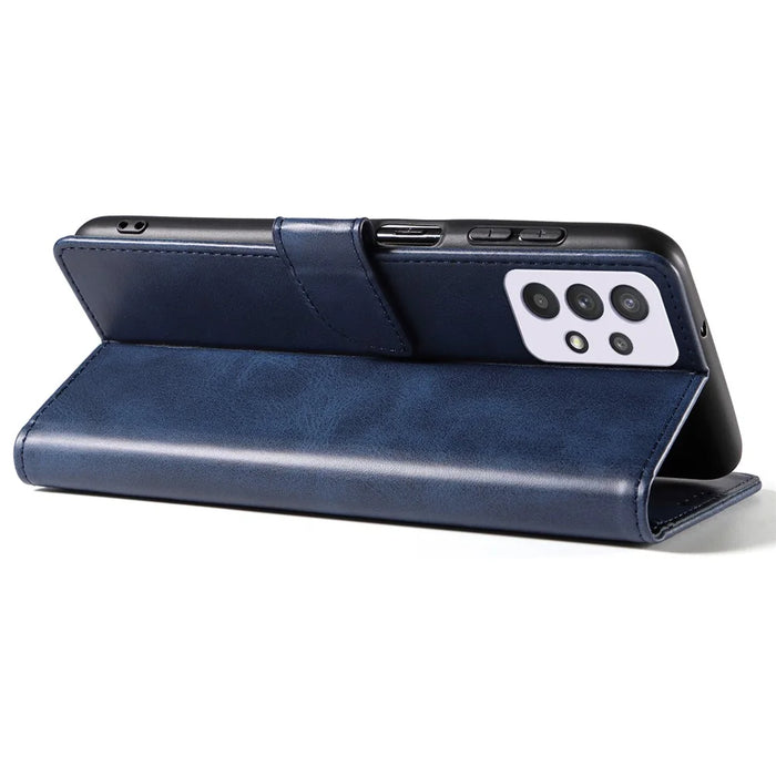 For Samsung Galaxy A53 5G Phone Wallet Case Stand Square Magnetic Clasp Leather Cover - Blue - 3