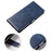 For Samsung Galaxy A53 5G Phone Wallet Case Stand Square Magnetic Clasp Leather Cover - Blue - 5