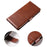 For Samsung Galaxy A34 5G Leather Phone Cover Square Magnetic Clasp Case with Stand Wallet - Brown - 5
