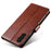 For Samsung Galaxy A34 5G Leather Phone Cover Square Magnetic Clasp Case with Stand Wallet - Brown - 6