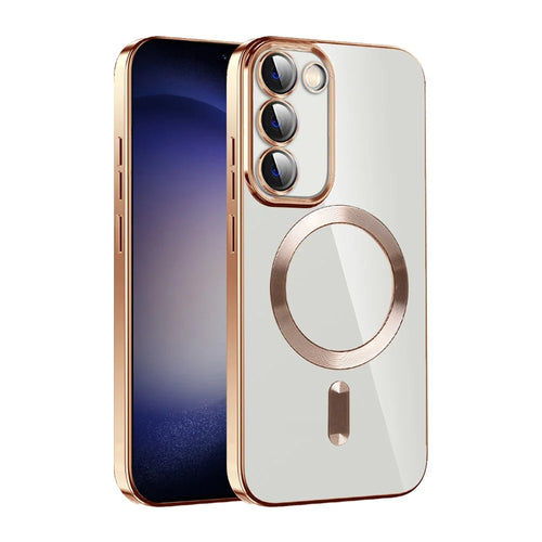 Magnetic Case for Samsung Galaxy S23 TPU + PC Camera Protection Phone Cover - Brown - 1