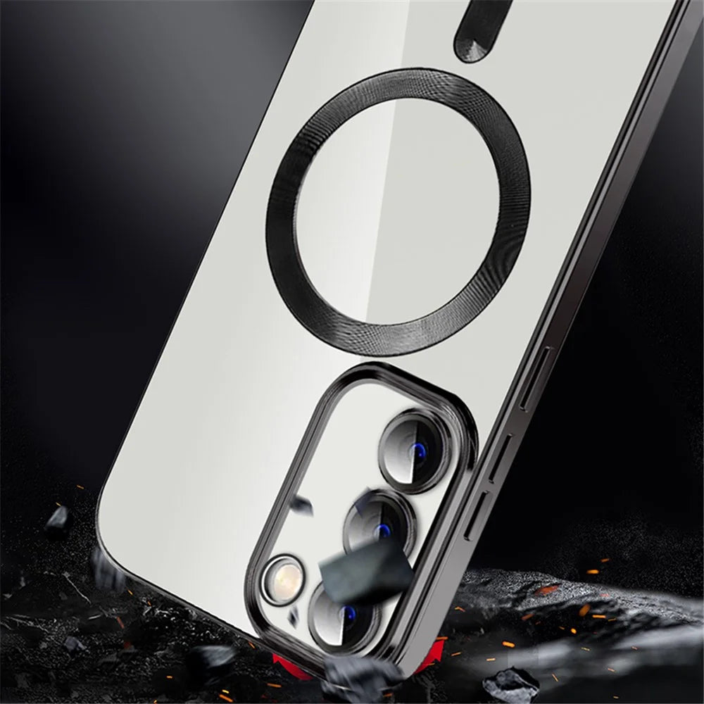 Clear Magnetic Case for Samsung Galaxy S23+ TPU + PC Shockproof Phone Cover - Purple - 4