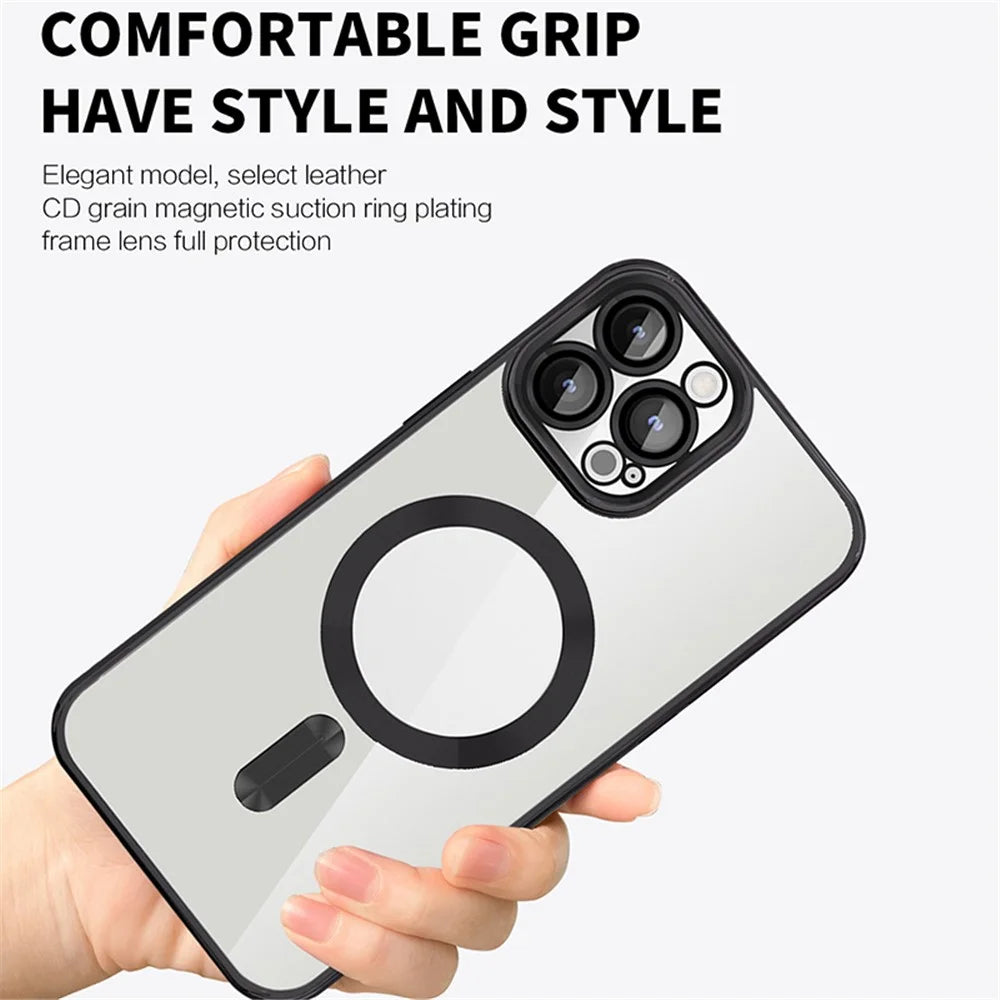 Clear Magnetic Case for Samsung Galaxy S23+ TPU + PC Shockproof Phone Cover - Purple - 5