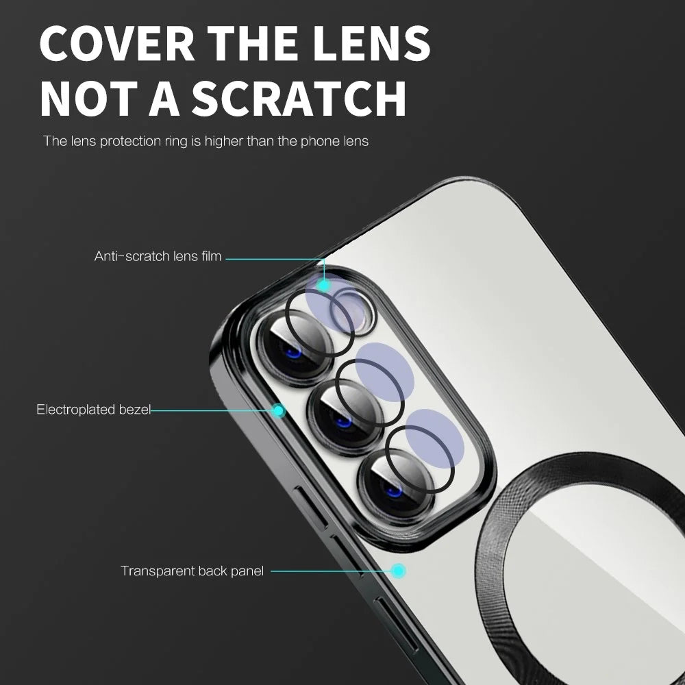 Clear Magnetic Case for Samsung Galaxy S23+ TPU + PC Shockproof Phone Cover - Purple - 6