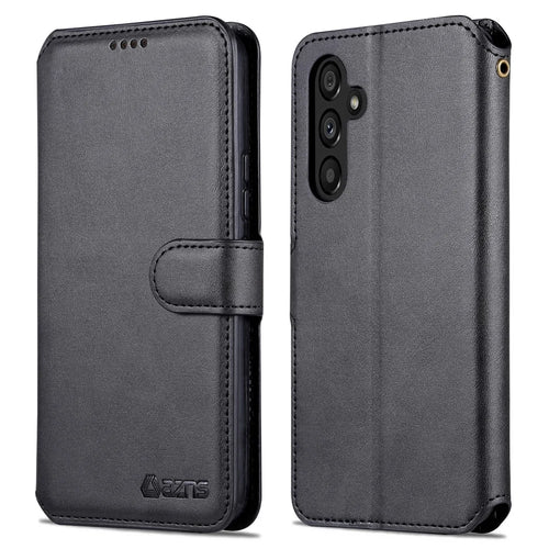 AZNS Phone Case For Samsung Galaxy A54 5G Calf Texture Wallet Stand Leather Protective Phone Cover - Black - 1
