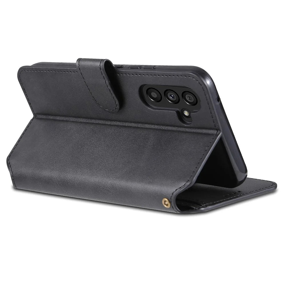 AZNS Phone Case For Samsung Galaxy A54 5G Calf Texture Wallet Stand Leather Protective Phone Cover - Black - 4