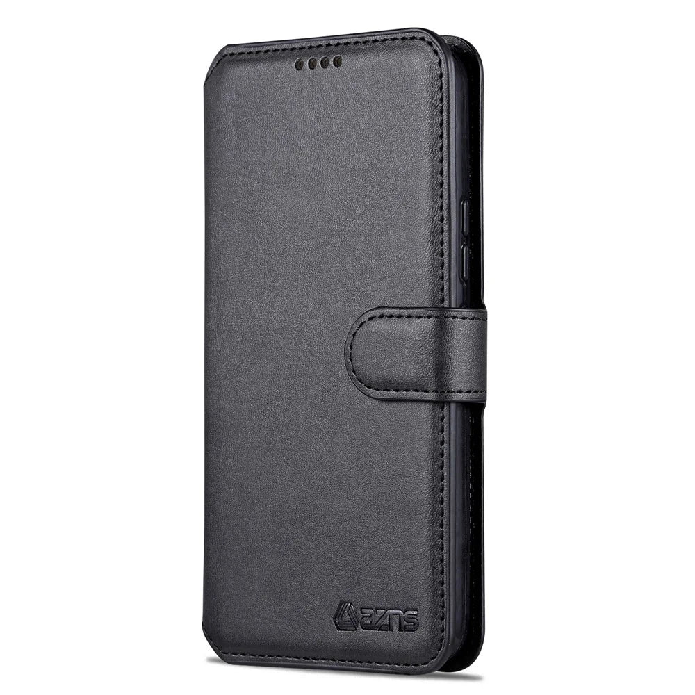 AZNS Phone Case For Samsung Galaxy A54 5G Calf Texture Wallet Stand Leather Protective Phone Cover - Black - 7