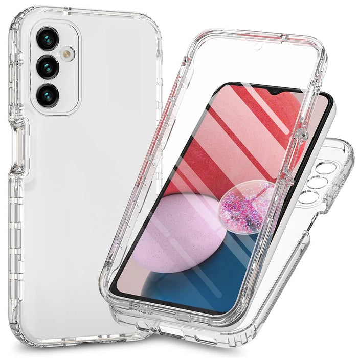 For Samsung Galaxy A14 5G / A14 4G Gradient Phone Case PC + TPU Shockproof Cover with PET Screen Protector - Transparent - 1