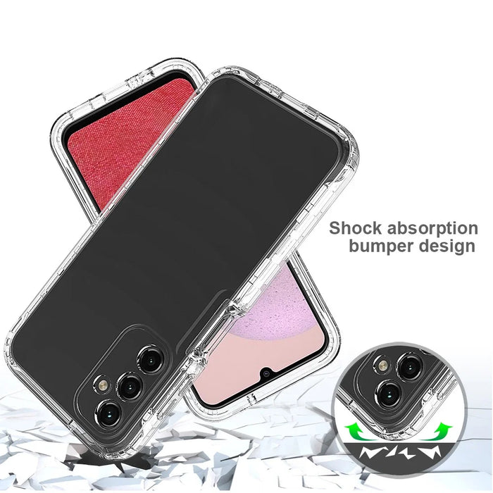 For Samsung Galaxy A14 5G / A14 4G Gradient Phone Case PC + TPU Shockproof Cover with PET Screen Protector - Transparent - 2