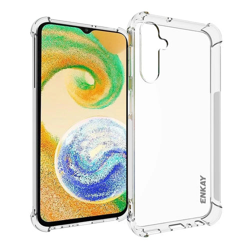 ENKAY HAT PRINCE For Samsung Galaxy A24 4G (162.1 x 77.6 x 8.3mm) Clear TPU Phone Case Thickened Corners Anti-drop Phone Cover - 1