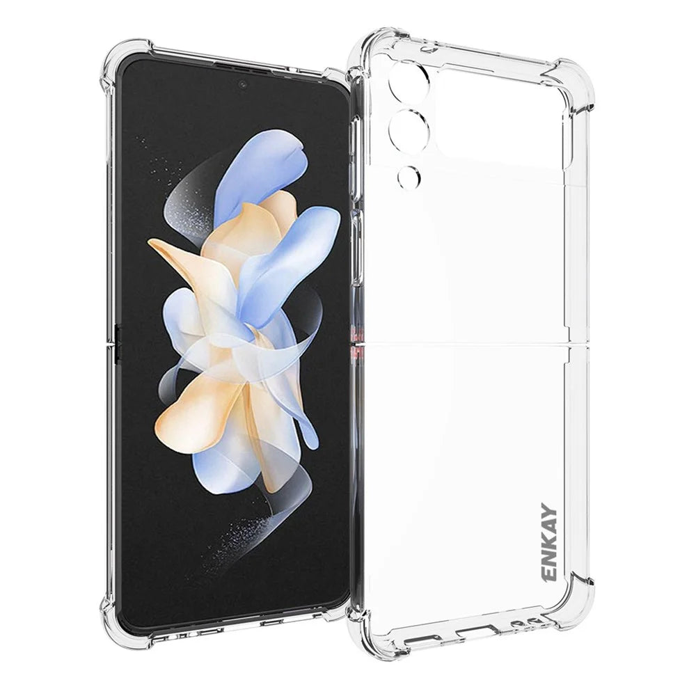 ENKAY HAT PRINCE For Samsung Galaxy Z Flip4 5G Shockproof Phone Case Anti-slip Strip Edge Clear TPU Cover - 2